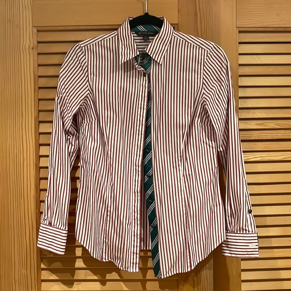 Brooks Brothers Non-Iron Striped Stretch Cotton Fitted Shirt